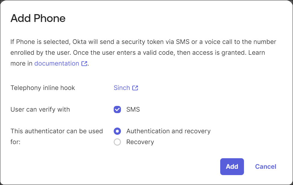 Add Phone Authenticator