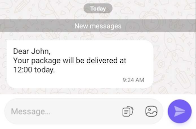 Text Template Message