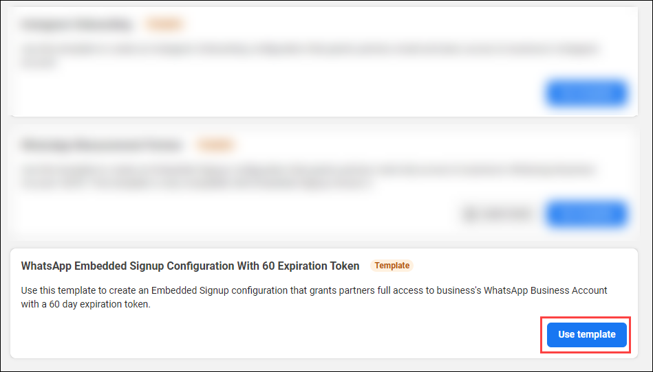 WhatsApp Embedded Signup Configuration With 60 Expiration Token
